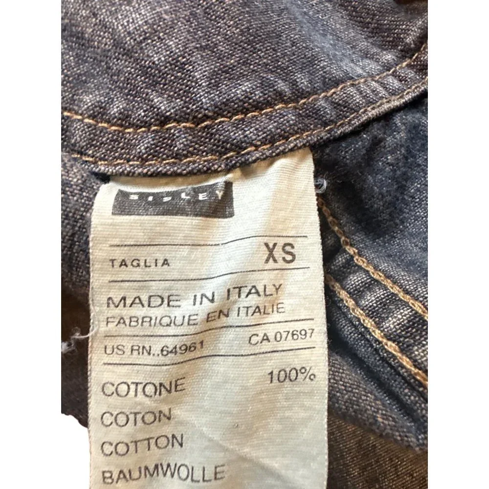 Sisley Women Denim Jean Distressed Jacket from Italy Size XS Sku 1087 - Picture 7 of 8